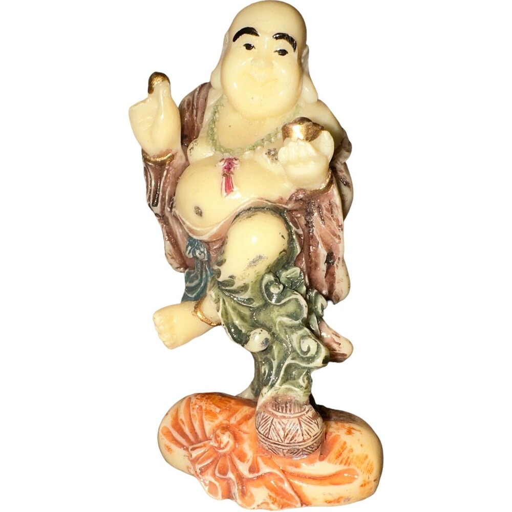 Laughing Buddha Figurine Chinese Feng Shui Good-Luck Zen Décor